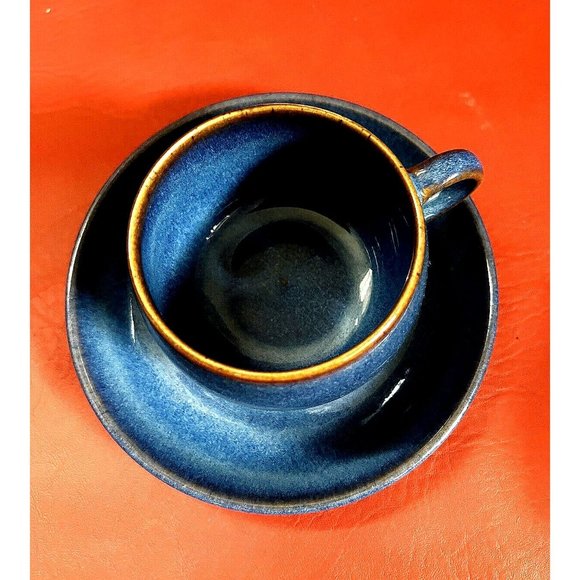 Denby English Blue Cup & Saucer - Set of 4 - New - Picture 3 of 6